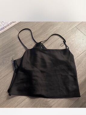 Forever 21 Black Satin Cami Tank Top